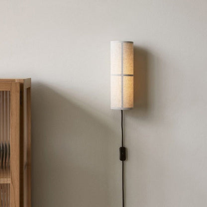 Plug-In Cylinder Fabric Wall Sconce – Indoor LED Light