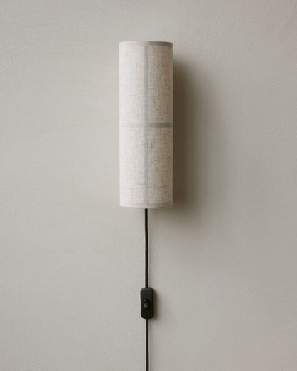 Plug-In Cylinder Fabric Wall Sconce – Indoor LED Light