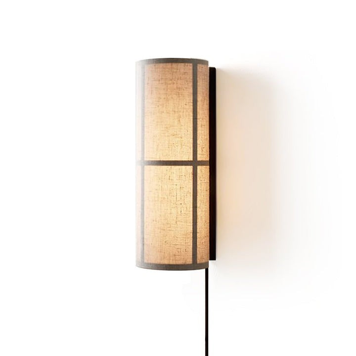 Plug-In Cylinder Fabric Wall Sconce – Indoor LED Light