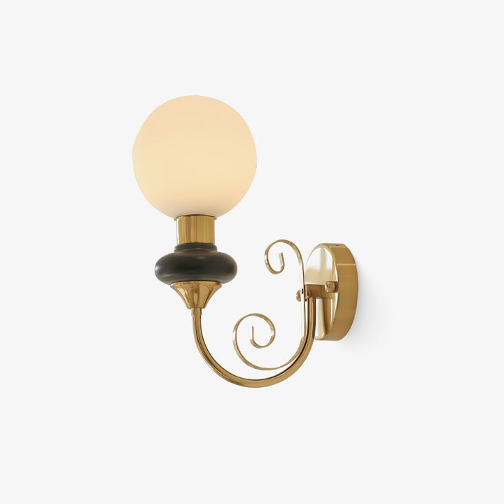 Plug-in Wall Sconce with Green Glass Shade and Gold Accents