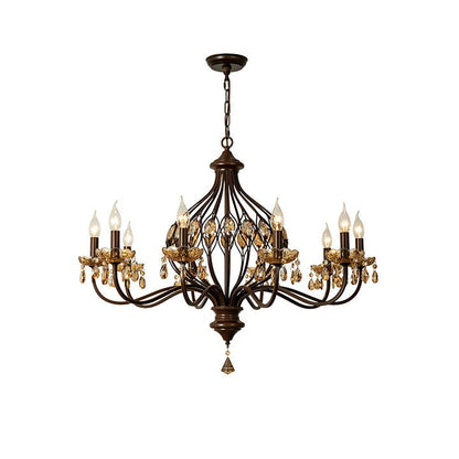 Regis Hand-Painted Crystal Chandelier - Elegant Metal Frame Fixture