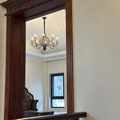 Regis Hand-Painted Crystal Chandelier - Elegant Metal Frame Fixture