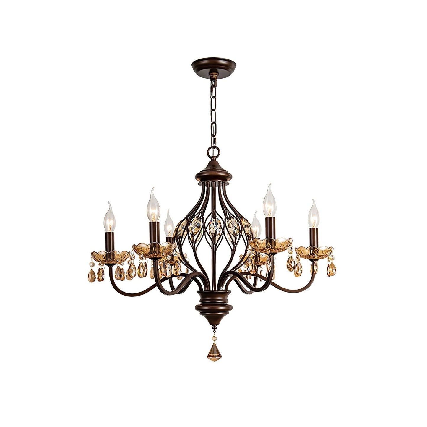 Regis Hand-Painted Crystal Chandelier - Elegant Metal Frame Fixture
