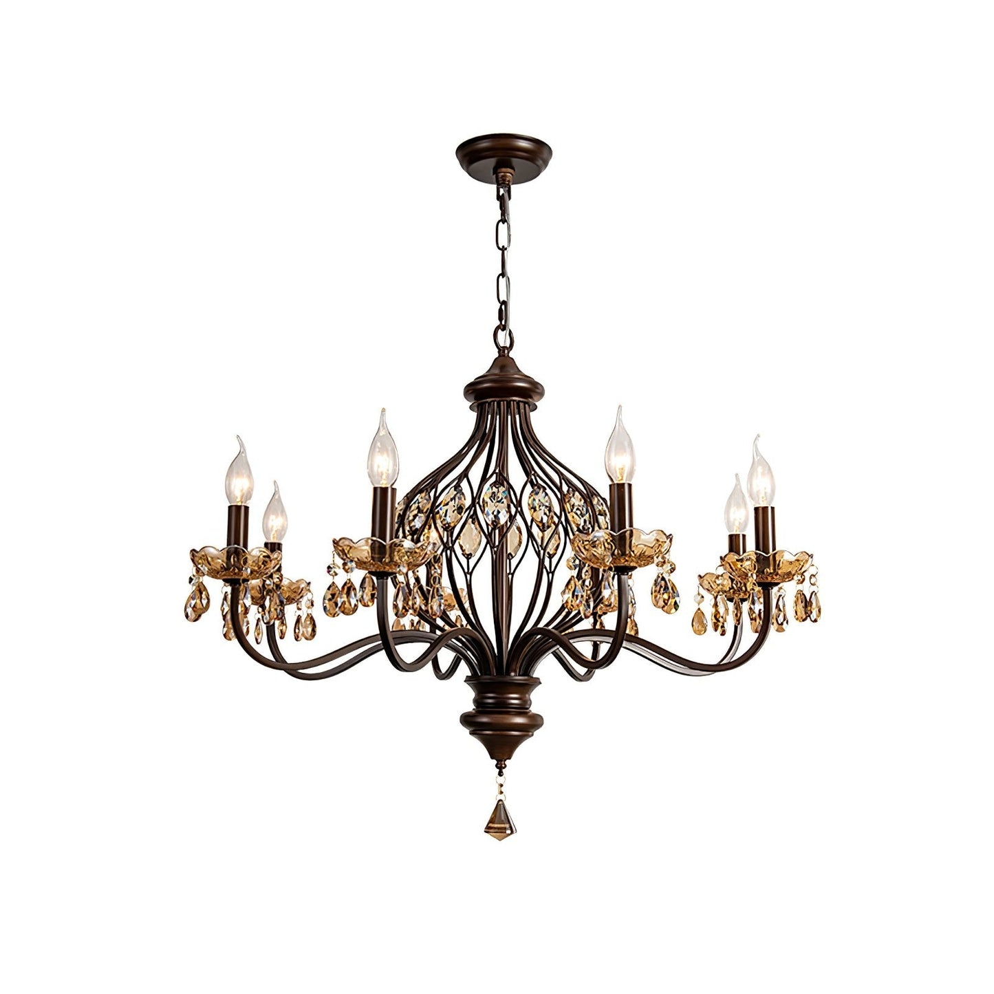 Regis Hand-Painted Crystal Chandelier - Elegant Metal Frame Fixture