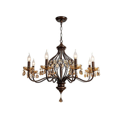 Regis Hand-Painted Crystal Chandelier - Elegant Metal Frame Fixture