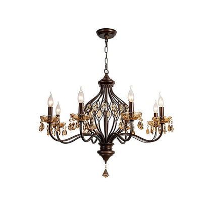 Regis Hand-Painted Crystal Chandelier - Elegant Metal Frame Fixture