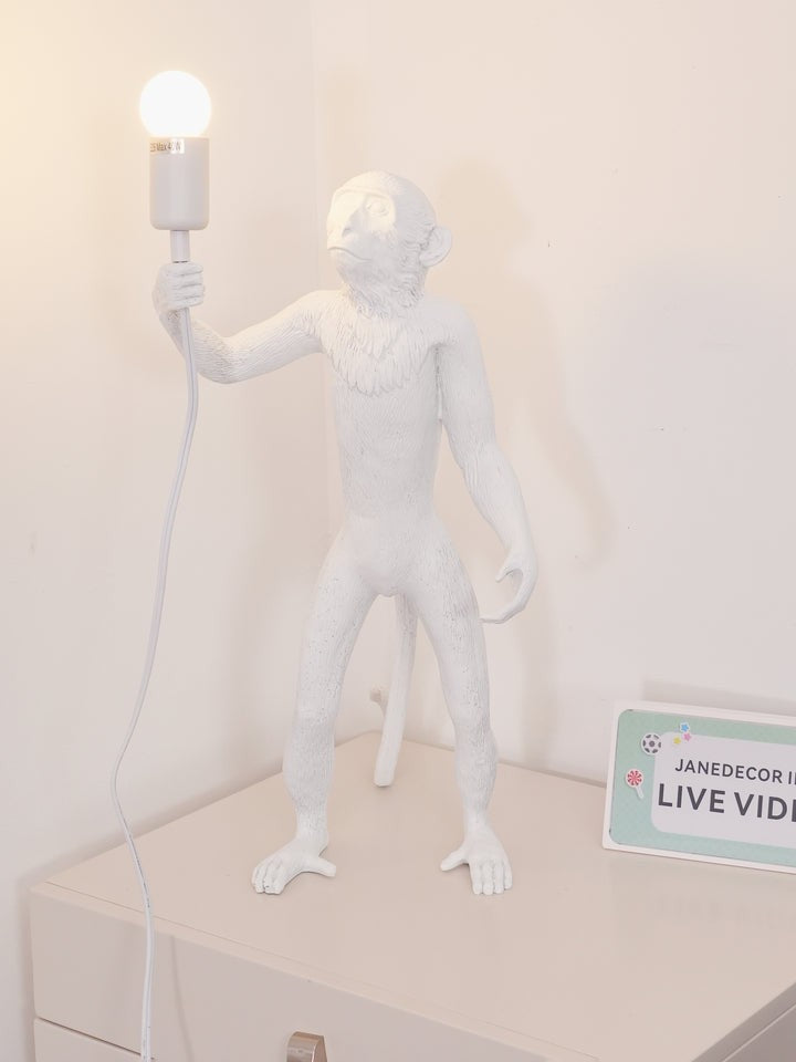 Resin Monkey Table Lamp – Whimsical LED & Edison Lighting