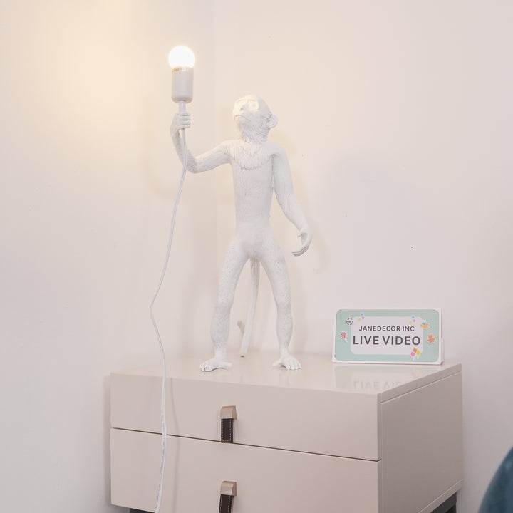 Resin Monkey Table Lamp – Whimsical LED & Edison Lighting