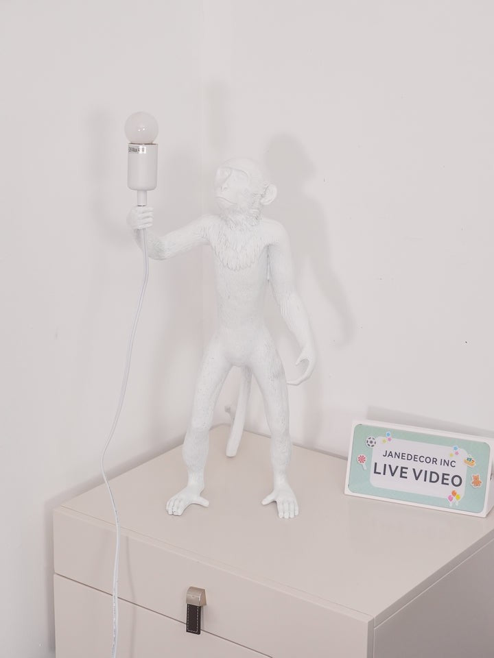 Resin Monkey Table Lamp – Whimsical LED & Edison Lighting