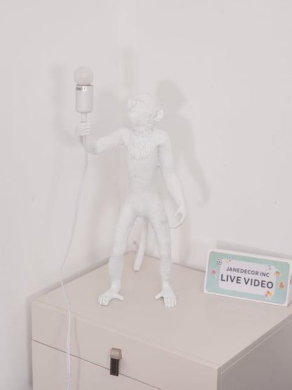 Resin Monkey Table Lamp – Whimsical LED & Edison Lighting