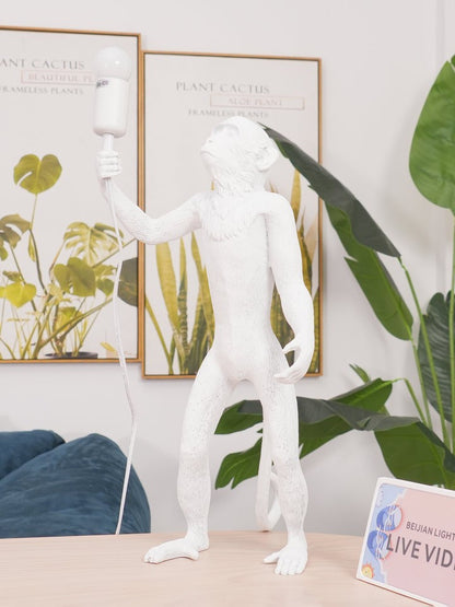 Resin Monkey Table Lamp – Whimsical LED & Edison Lighting