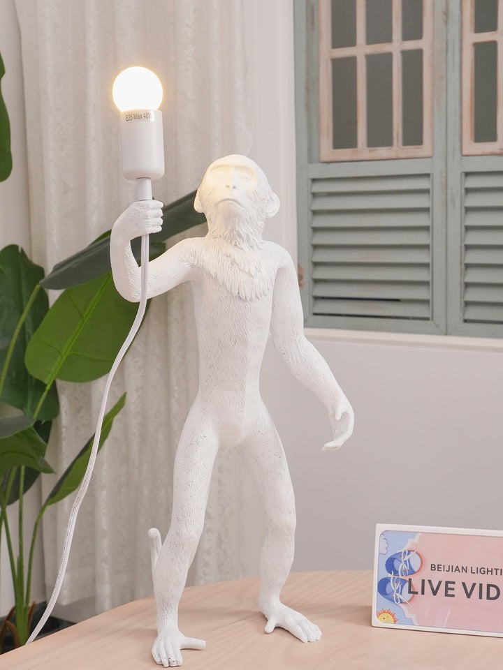 Resin Monkey Table Lamp – Whimsical LED & Edison Lighting