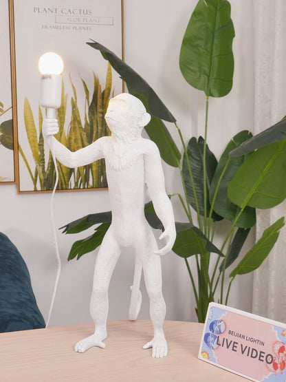 Resin Monkey Table Lamp – Whimsical LED & Edison Lighting