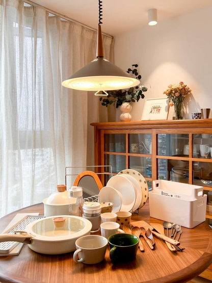 Retro Frosted Glass Pendant Light with Adjustable Cable