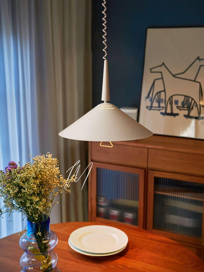 Retro Frosted Glass Pendant Light with Adjustable Cable