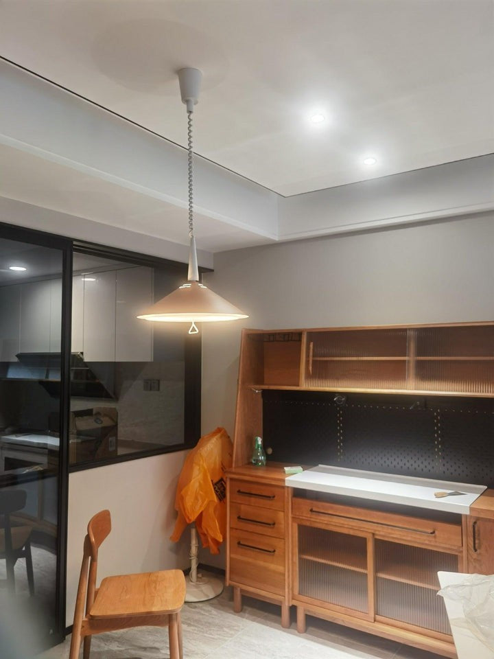 Retro Frosted Glass Pendant Light with Adjustable Cable