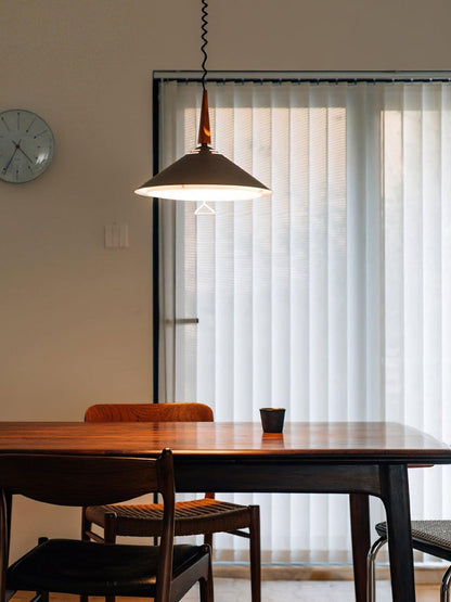Retro Frosted Glass Pendant Light with Adjustable Cable