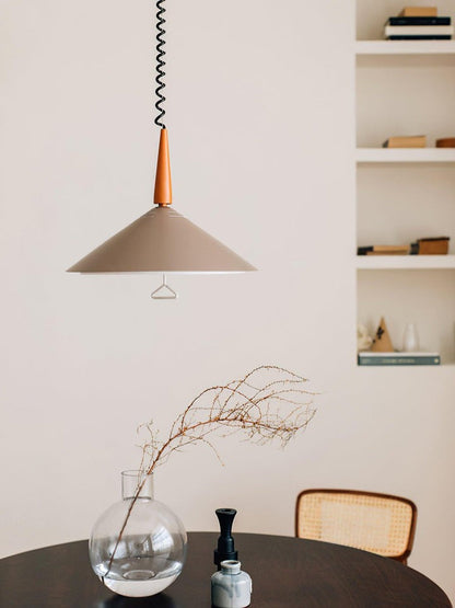 Retro Frosted Glass Pendant Light with Adjustable Cable