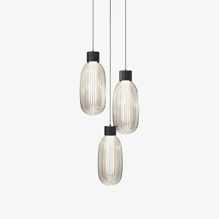 Ribbed Glass LED Pendant Light