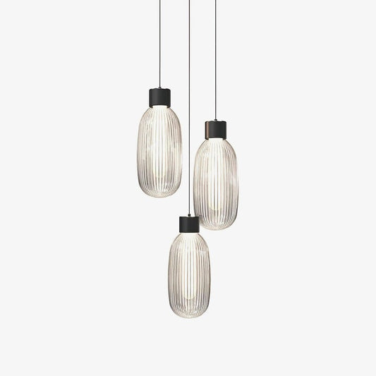 Ribbed Glass LED Pendant Light