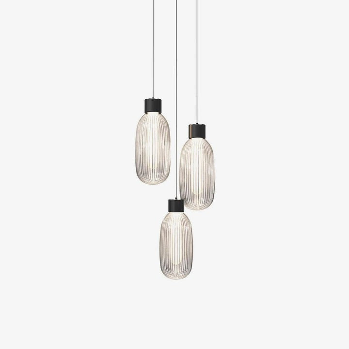 Ribbed Glass LED Pendant Light