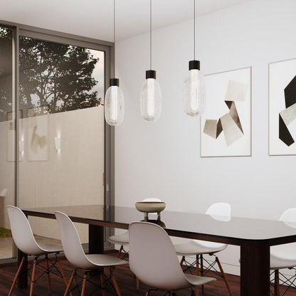 Ribbed Glass LED Pendant Light