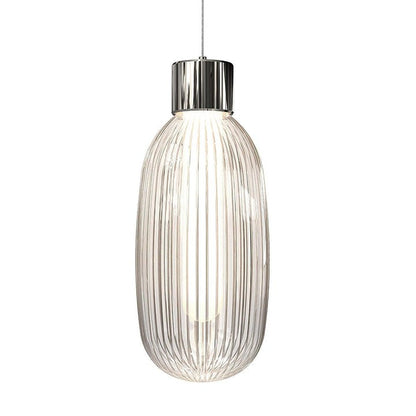 Ribbed Glass LED Pendant Light