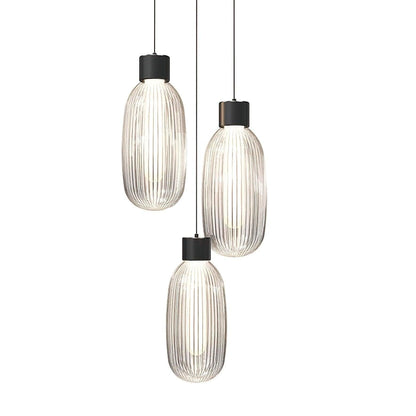 Ribbed Glass LED Pendant Light