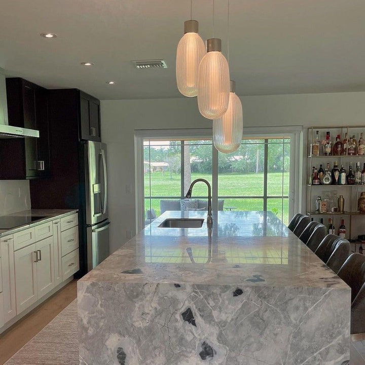 Ribbed Glass LED Pendant Light
