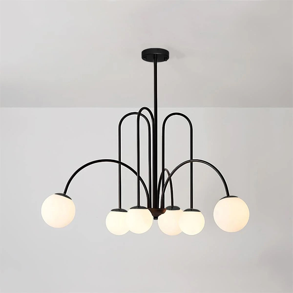 Rustic Iron and Glass Farmhouse Chandelier
