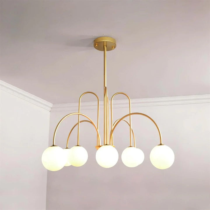 Rustic Iron and Glass Farmhouse Chandelier
