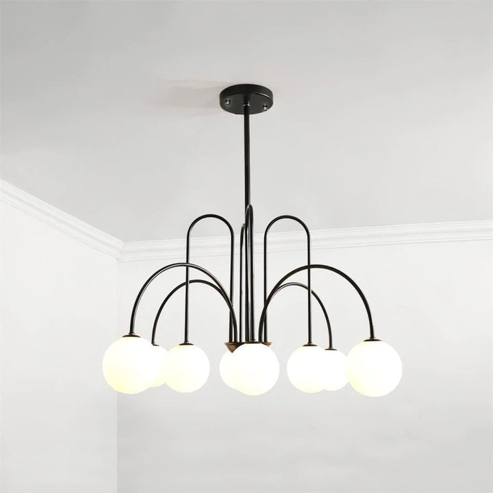 Rustic Iron and Glass Farmhouse Chandelier