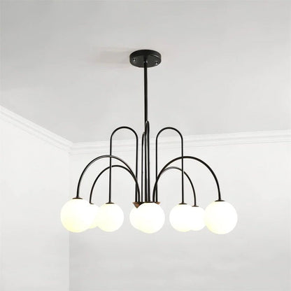 Rustic Iron and Glass Farmhouse Chandelier