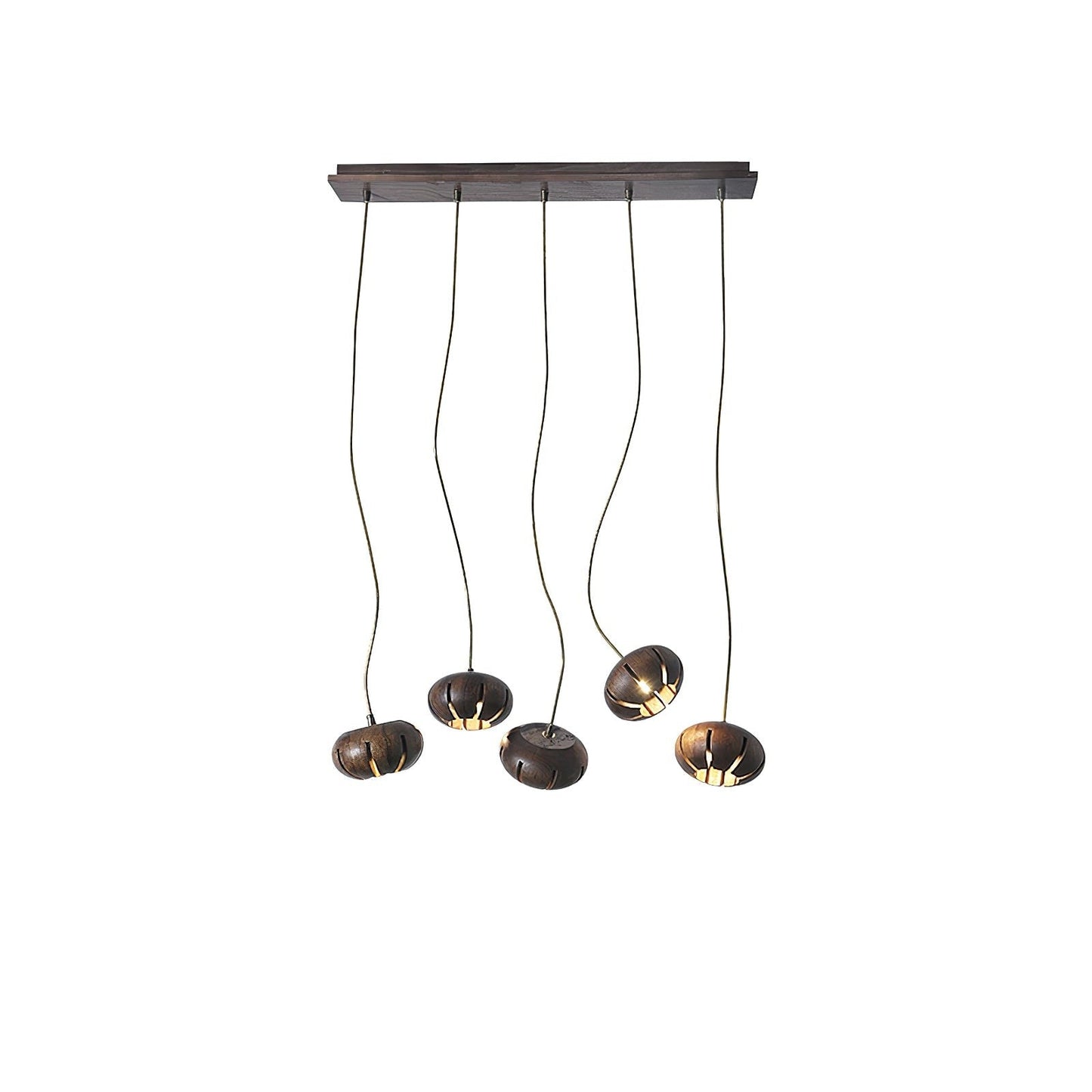 Rustic Wooden Pumpkin Cluster Ceiling Light