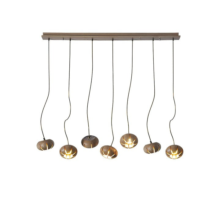 Rustic Wooden Pumpkin Cluster Ceiling Light