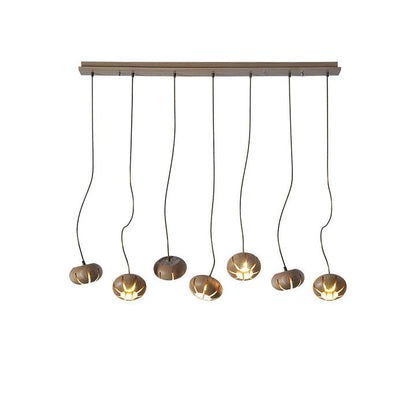 Rustic Wooden Pumpkin Cluster Ceiling Light