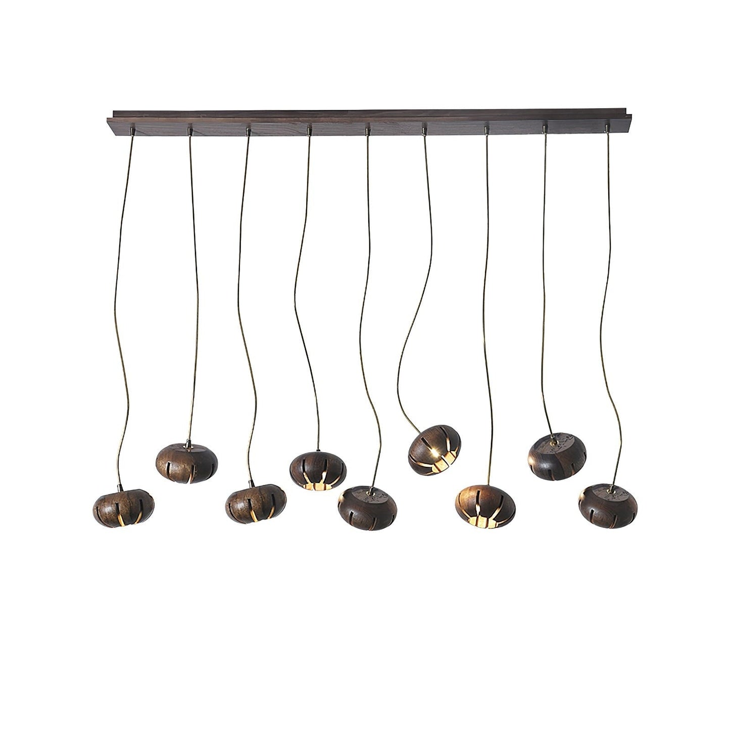Rustic Wooden Pumpkin Cluster Ceiling Light