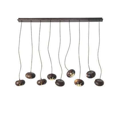Rustic Wooden Pumpkin Cluster Ceiling Light