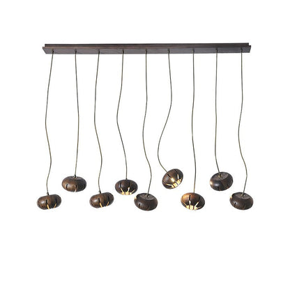 Rustic Wooden Pumpkin Cluster Ceiling Light