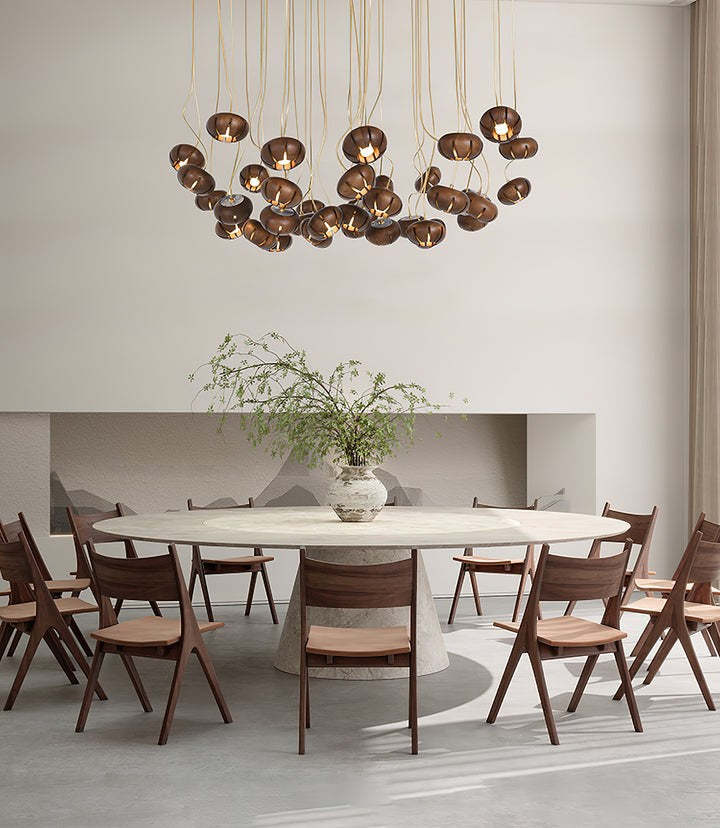 Rustic Wooden Pumpkin Cluster Ceiling Light