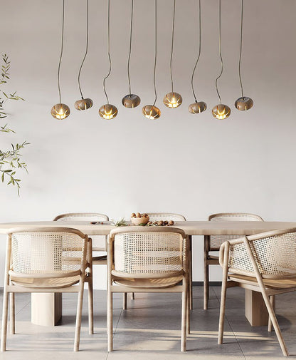 Rustic Wooden Pumpkin Cluster Ceiling Light