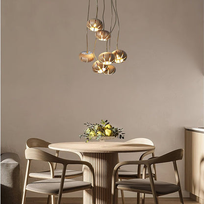 Rustic Wooden Pumpkin Cluster Ceiling Light