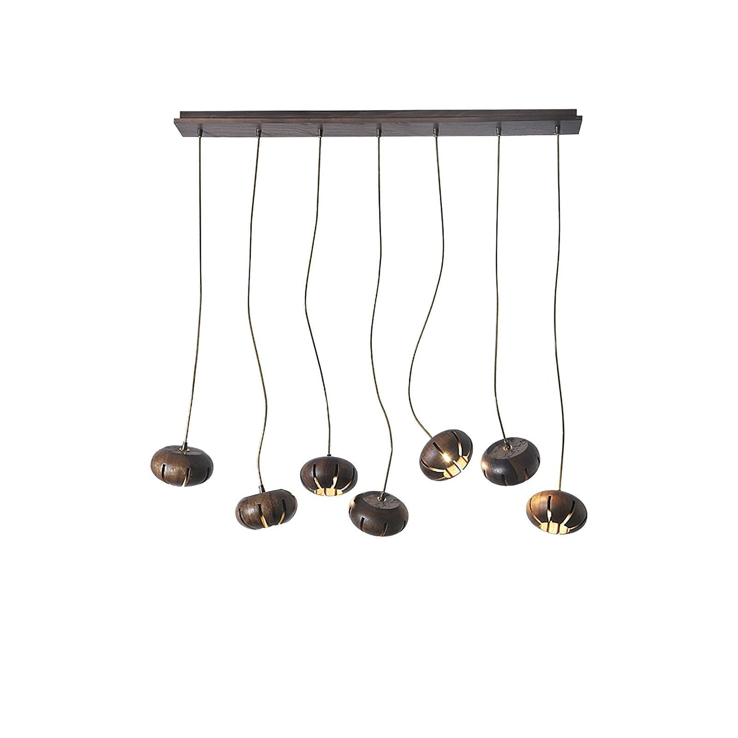 Rustic Wooden Pumpkin Cluster Ceiling Light