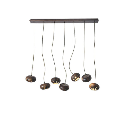 Rustic Wooden Pumpkin Cluster Ceiling Light
