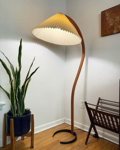Scandinavian Beechwood & Iron LED Floor Lamp