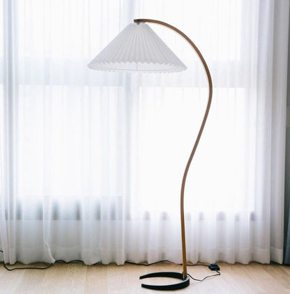 Scandinavian Beechwood & Iron LED Floor Lamp