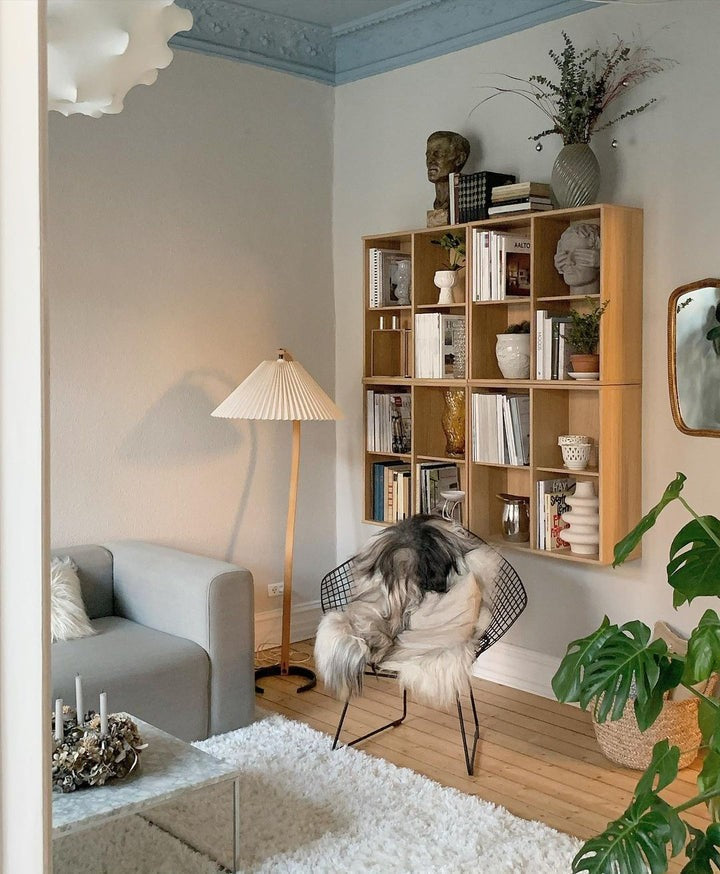 Scandinavian Beechwood & Iron LED Floor Lamp