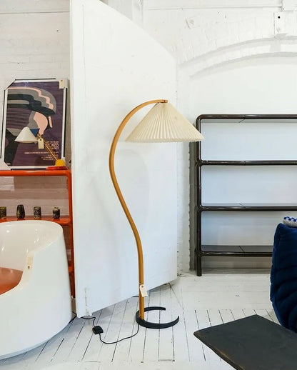 Scandinavian Beechwood & Iron LED Floor Lamp