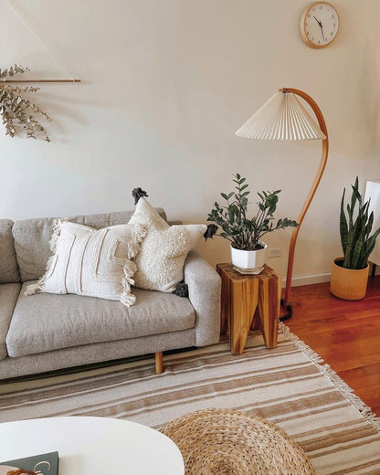 Scandinavian Beechwood & Iron LED Floor Lamp