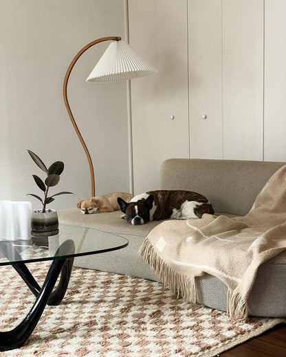 Scandinavian Beechwood & Iron LED Floor Lamp